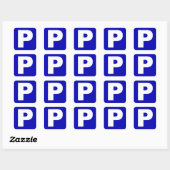 Blauw en wit sticker parkeerbord (Vel)