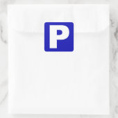 Blauw en wit sticker parkeerbord (Tas)