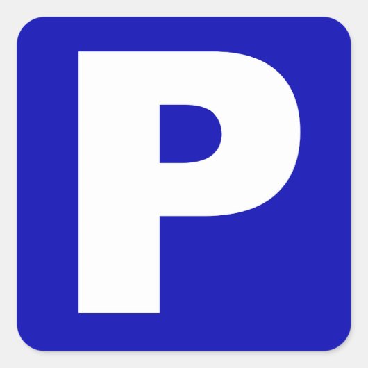 Blauw en wit sticker parkeerbord (Voorkant)