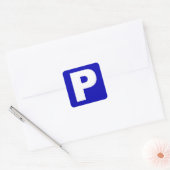 Blauw en wit sticker parkeerbord (Envelop)