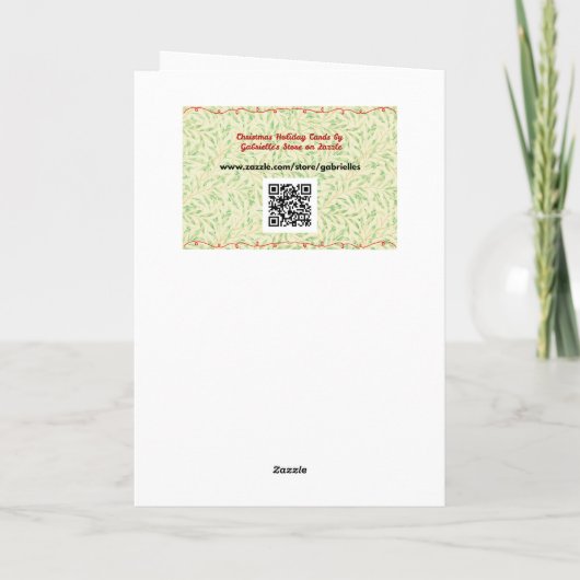 Blauw en Wit  Stijl Flow Blue Christmas Kaart (Achterkant)