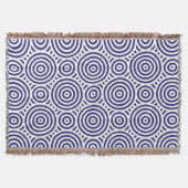 Blauw en wit stijlvol Geometrisch cirkelpatroon Deken (Voorkant)