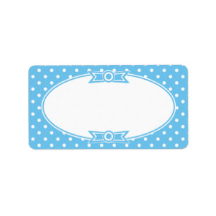 Blauw en wit Stip bliksetiket Etiket