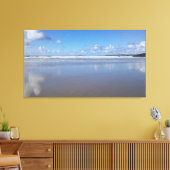 Blauw en wit strand canvas afdruk (Insitu (Woonkamer))