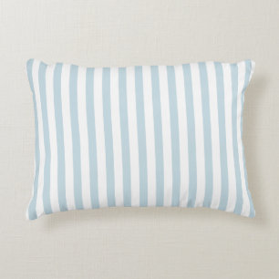 Blauw en Wit Streep UIT AANPASSEN KNOP Accent Kussen