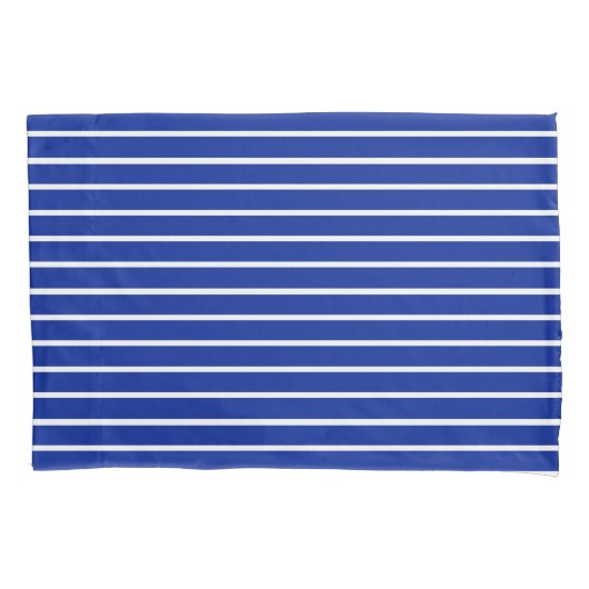 Blauw en wit streepjesontwerp kussensloop (Voorkant)