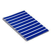 Blauw en wit streepjesontwerp notitieboek (Rechterzijde)