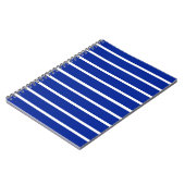 Blauw en wit streepjesontwerp notitieboek (Linkerzijde)