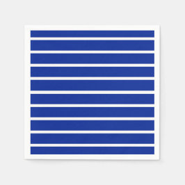 Blauw en wit strepenontwerp servet