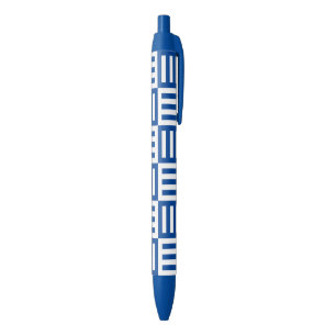 Blauw en wit strepenpatroon blauwe inkt pen