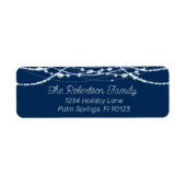 Blauw en Wit String Lights Retouradres Etiket (Voorkant)