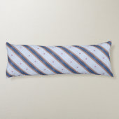 Blauw en wit Striped design Lichaamskussen (Achterkant)