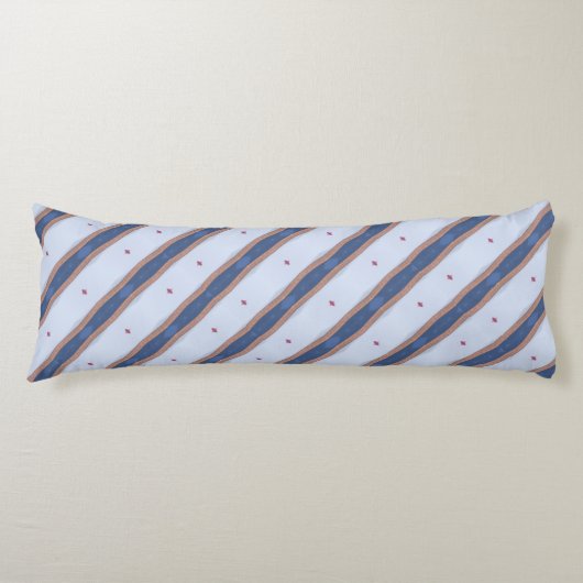 Blauw en wit Striped design Lichaamskussen (Voorkant)