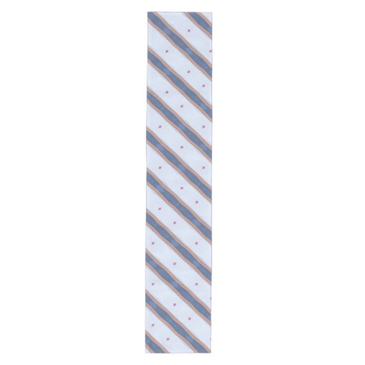 Blauw en wit Striped design Medium Tafelloper (Voorkant)