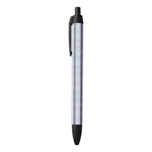 Blauw en wit Striped design Zwarte Inkt Pen (Top (Verticaal))