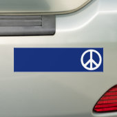 Blauw en wit symbool voor vrede bumpersticker (Op auto)