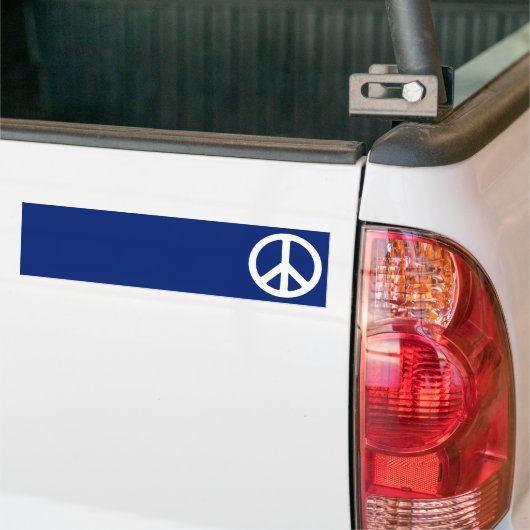 Blauw en wit symbool voor vrede bumpersticker (Op Truck)