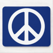 Blauw en wit symbool voor vrede muismat (Voorkant)