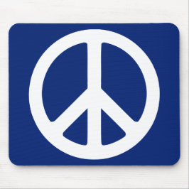 Blauw en wit symbool voor vrede muismat