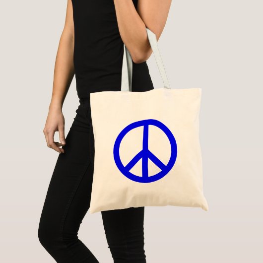 Blauw en wit symbool voor vrede tote bag (Voorkant (product))