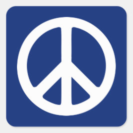 Blauw en wit symbool voor vrede vierkante sticker