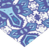 Blauw en wit tafelkleed huisdecoratie (Gekanteld)