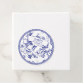 Blauw en Wit Tafellinnen Bedankjes Labels (In situ)