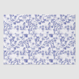 Blauw en Wit Tafellinnen Tissuepapier