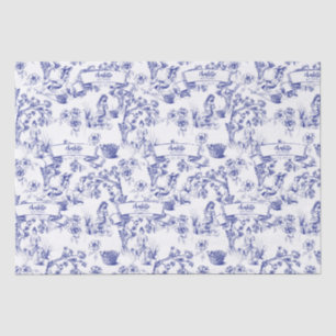 Blauw en Wit Tafellinnen Tissuepapier
