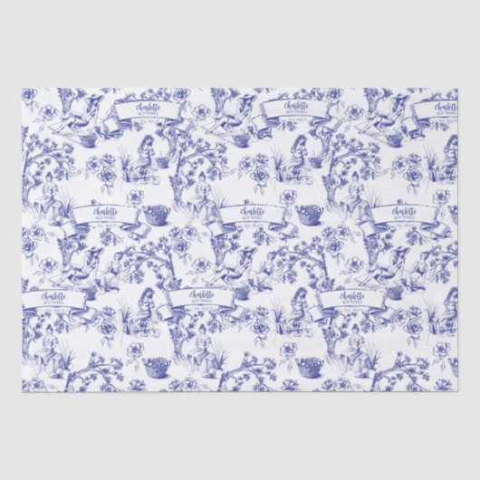 Blauw en Wit Tafellinnen Tissuepapier (Voorkant)