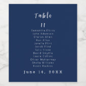 Blauw en Wit Tafelnummer Bruiloft Wijn Etiket (Enkel label)
