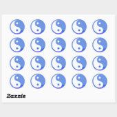 Blauw en Wit Taijitu Yin Yang Symbool Ronde Sticker (Vel)