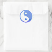 Blauw en Wit Taijitu Yin Yang Symbool Ronde Sticker (Tas)