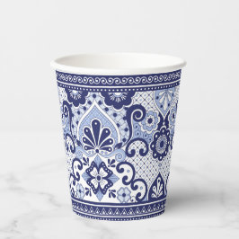Blauw en wit Talavera Mexican Folk Art Mok Papieren Bekers