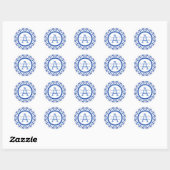 Blauw en Wit Talavera Personaliseerbare Sticker (Vel)