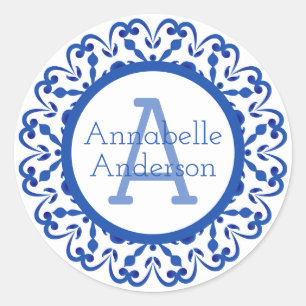 Blauw en Wit Talavera Personaliseerbare Sticker