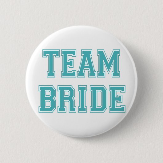 Blauw en wit Team Bride Ronde Button 5,7 Cm (Voorkant)