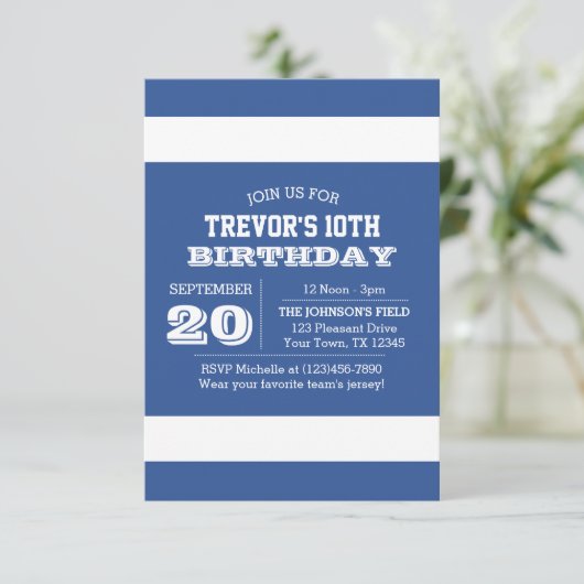 Blauw en Wit Team de Uitnodiging van de Dag (Staand voorkant)