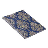  blauw en wit  textielpatroon notitieboek (Rechterzijde)