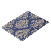  blauw en wit  textielpatroon notitieboek (Linkerzijde)