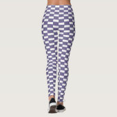 Blauw en Wit Textuur Naadloos Ontwerp Leggings (Achterkant)