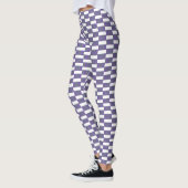 Blauw en Wit Textuur Naadloos Ontwerp Leggings (Links)