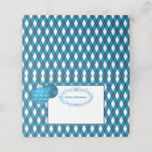 Blauw en wit thema Vrolijk kerstfeest Plaatskaartje (Buitenkant ongevouwen)