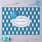 Blauw en wit thema Vrolijk kerstfeest Tissuepapier (Craft)