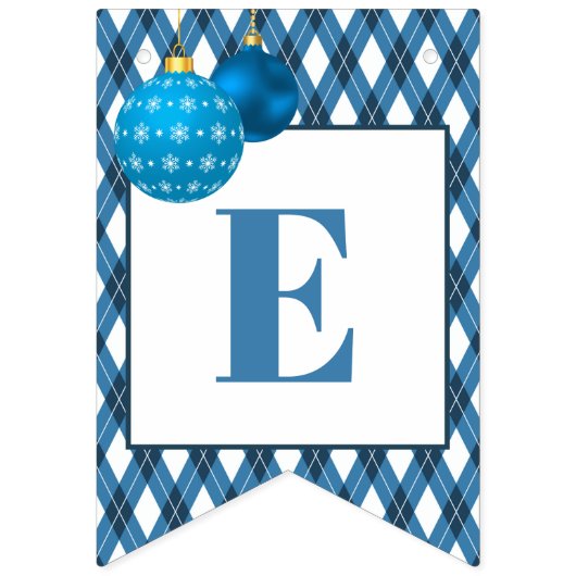 Blauw en wit thema Vrolijk kerstfeest Vlaggetjes (Tweede vlag)