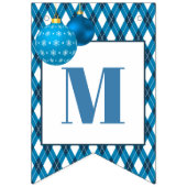 Blauw en wit thema Vrolijk kerstfeest Vlaggetjes (Eerste vlag)