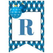 Blauw en wit thema Vrolijk kerstfeest Vlaggetjes (Derde vlag)