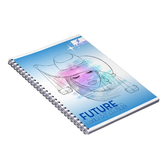 Blauw en Wit Toekomstige Jurist Spiraal Foto Notit Notitieboek (Rechterzijde)