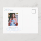 Blauw en wit Toile Books Nieuw Chapter Afstuderen Aankondigingskaart (Achterkant)