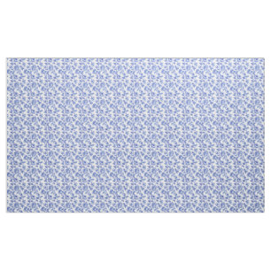 Blauw en wit Toile De Jouy  Floral Stof